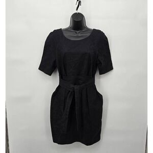 Stella McCartney Black Dress Size 40 US 4 Damask Tie Waist